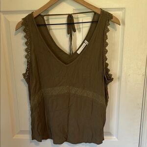 Women's Olive Sleeveless Top